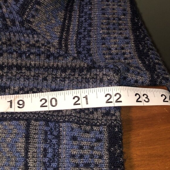 Banana Republic  Wool  Blend Sweater  Blue Fair Isle Nordic Men's L  Elbow Patch - Picture 10 of 10